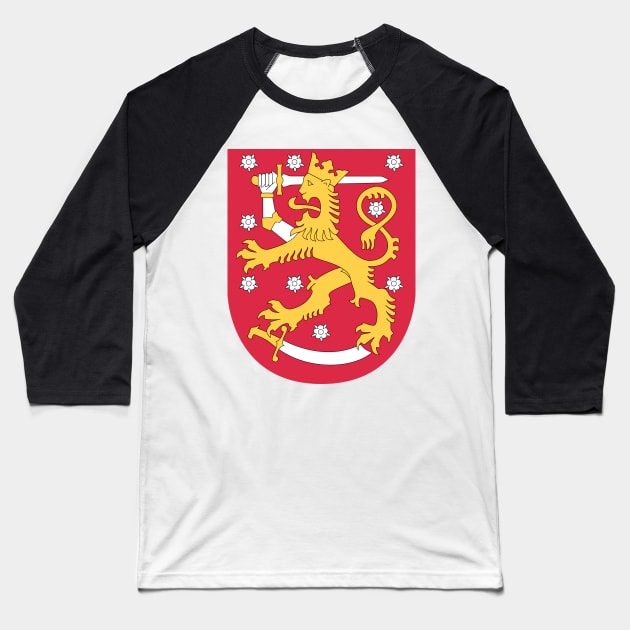 Coat of arms of Finland Baseball T-Shirt by Wickedcartoons